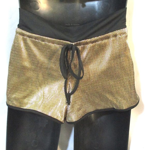 Gold Athletic Shorts for Women - Picture 2 of 6